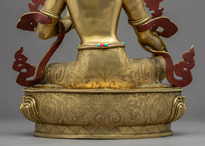 Mother Buddha Tara Sculpture | Hand-Carved 24K Gold Statue