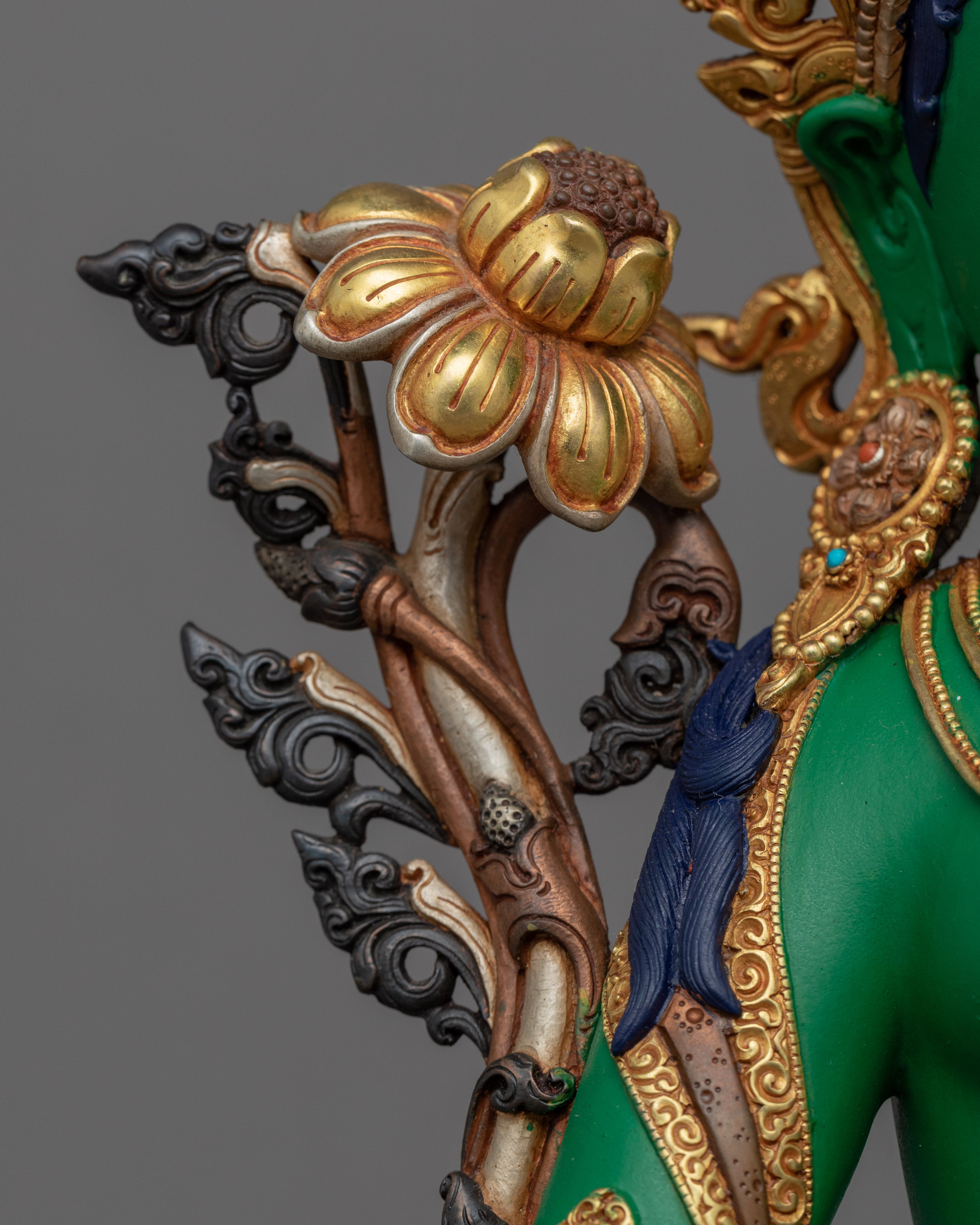 Noble Tara Sculpture | Traditionally Hand-Carved Green Tara Statue