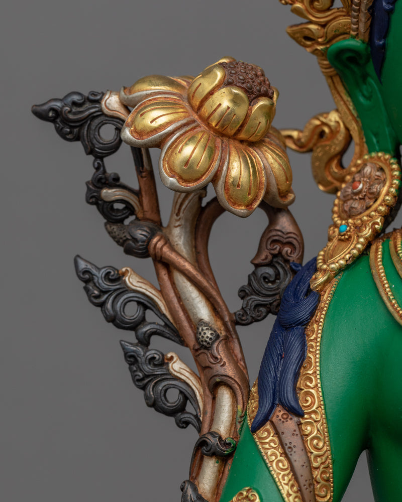 Noble Tara Sculpture | Traditionally Hand-Carved Green Tara Statue