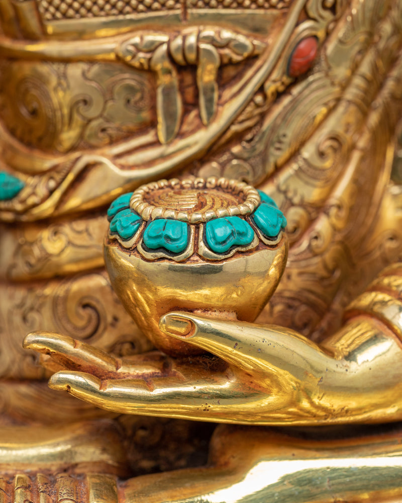 Buddhist Buddha Statue | Gold-Gilded Shakyamuni Buddha Traditional Sculpture
