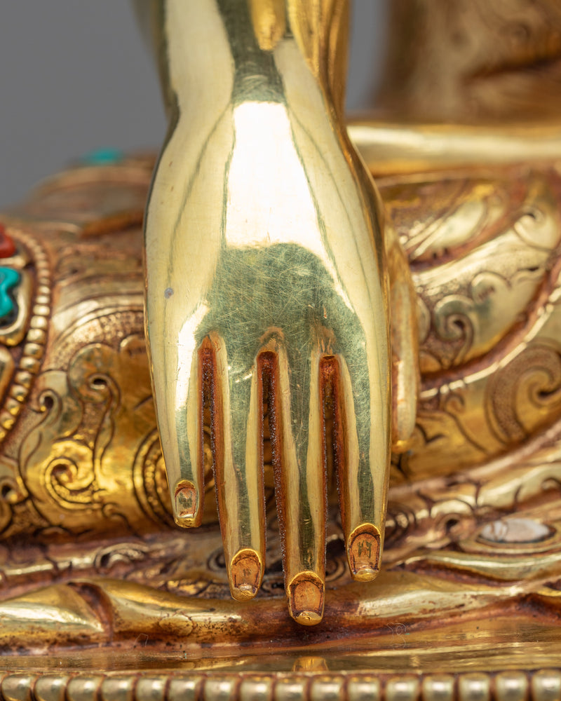 Buddhist Buddha Statue | Gold-Gilded Shakyamuni Buddha Traditional Sculpture