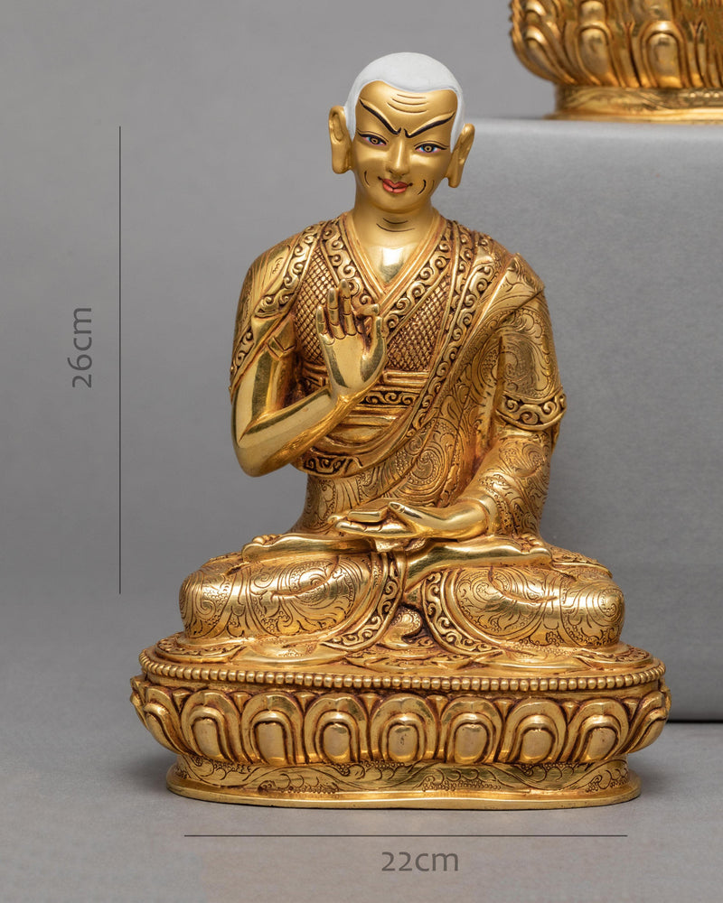 Tsongkhapa and Disciples | Gold Gilded Statue | Gyaltsab Je | Khedrup Je
