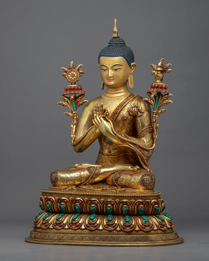 Maitreya Future Buddha Statue | Gold Plated Tibetan Himalayan Art