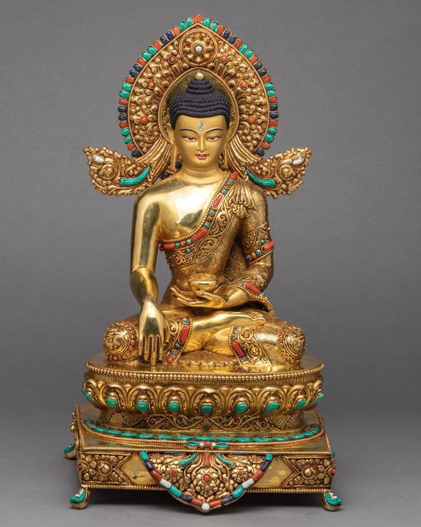 Buddha on Throne Statue | Handmade Gautam Buddha Statue