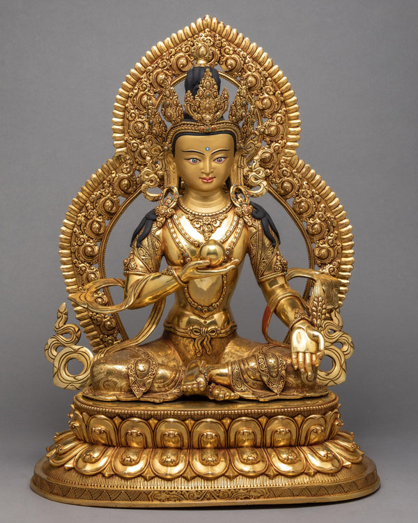 Ksitigarbha Statue | Plated With Gold | Tibetan Art