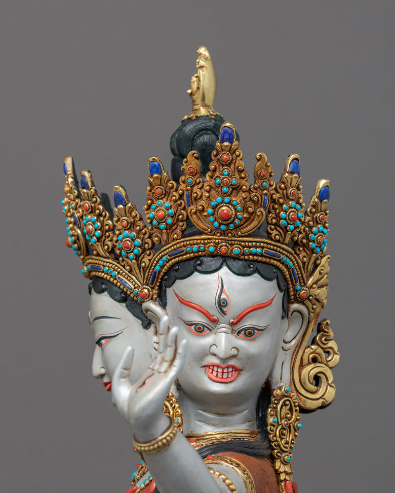 Namgyalma Buddha Statue | Traditional Tibetan Gold Gilded Dakini Art
