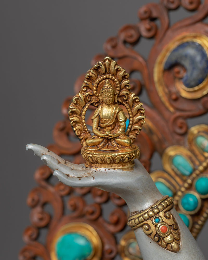 Namgyalma Buddha Statue | Traditional Tibetan Gold Gilded Dakini Art