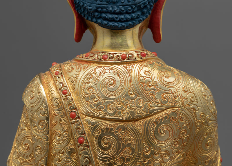 Tibetan Buddha Healing Meditation Statue | Gold Gilded Statue For Meditation