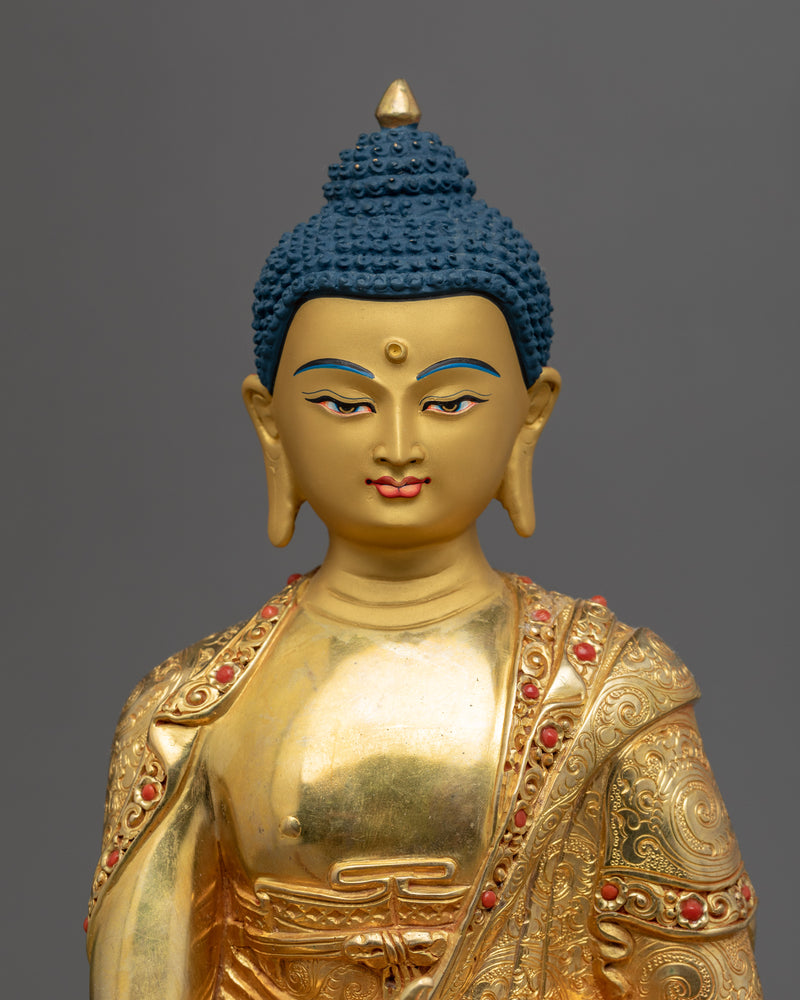 Tibetan Buddha Healing Meditation Statue | Gold Gilded Statue For Meditation