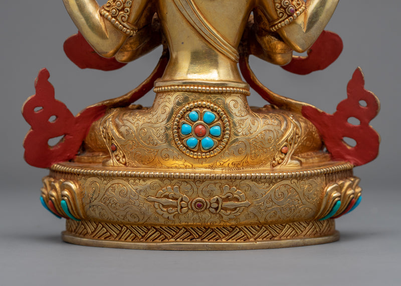 Bodhisattva Chenrezig Visualization Statue | Traditional Buddhist Bodhisattva Artcraft