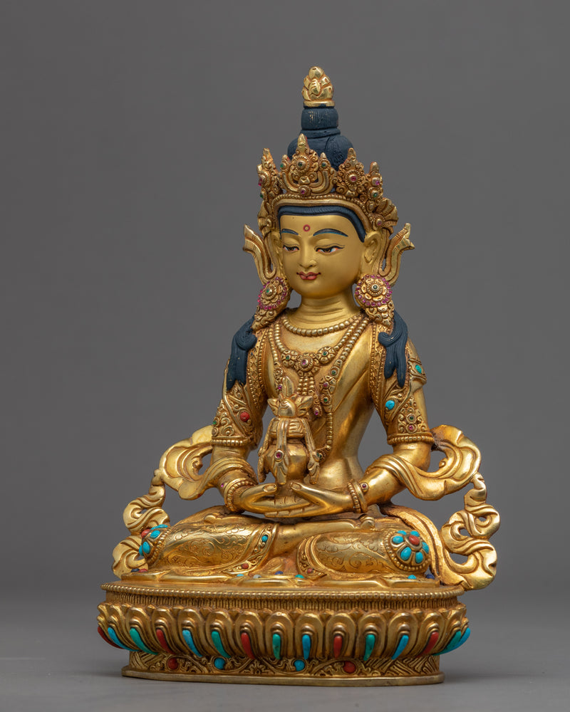 Buddhist Long Life Buddha Mantra Practice Statue | Buddhist Deity of Longevity Statue