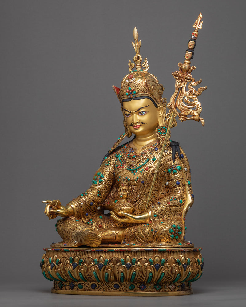 Padmasambhava Prophecy Statue | Guru Rinpoche Gold Gilded Artcraft