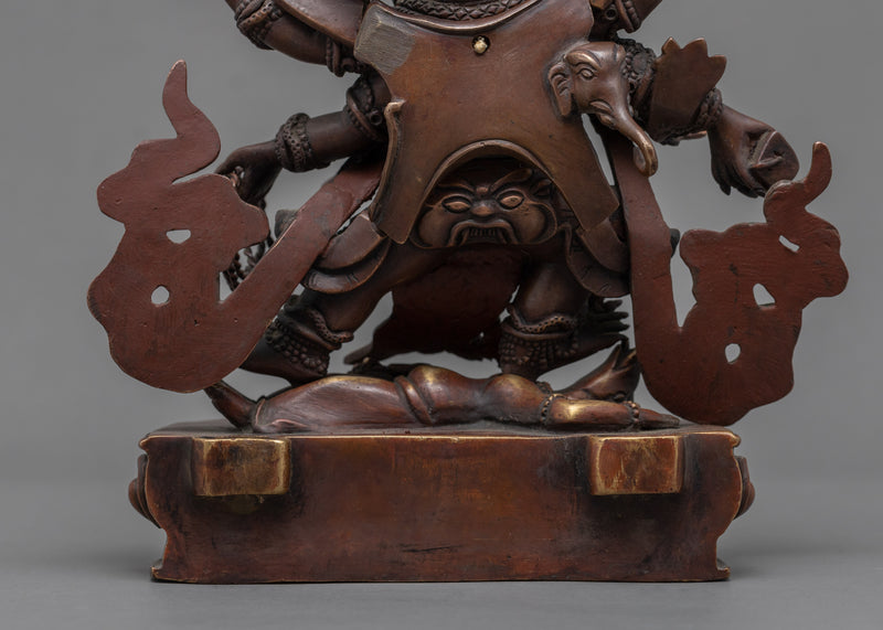 Mahakala 6 Armed Sculpture | Traditional Tibetan Mahakala Statue