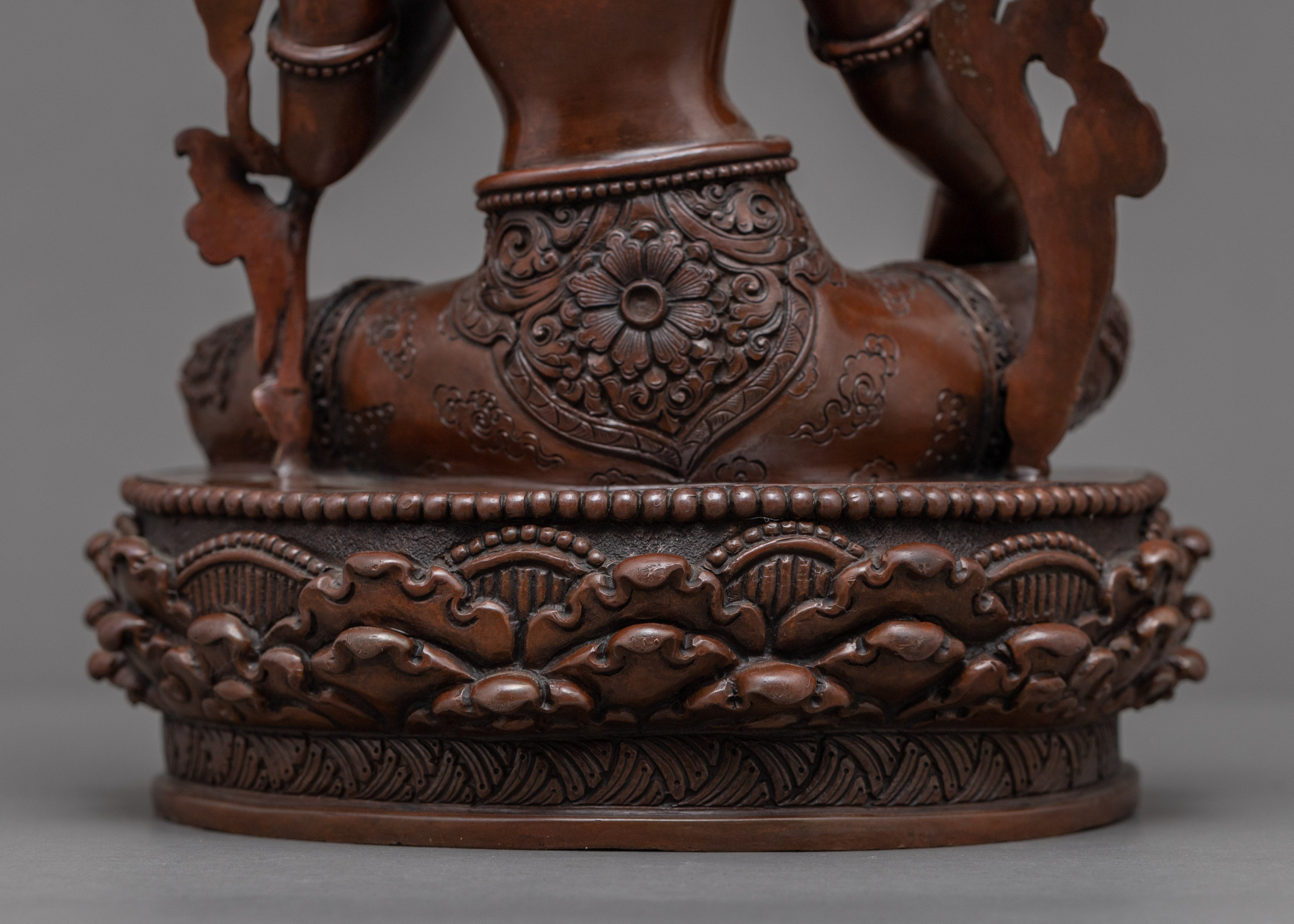 Green Tara Buddha Symbol Sculpture | Buddhist Deity Tara Figurine For Ritual
