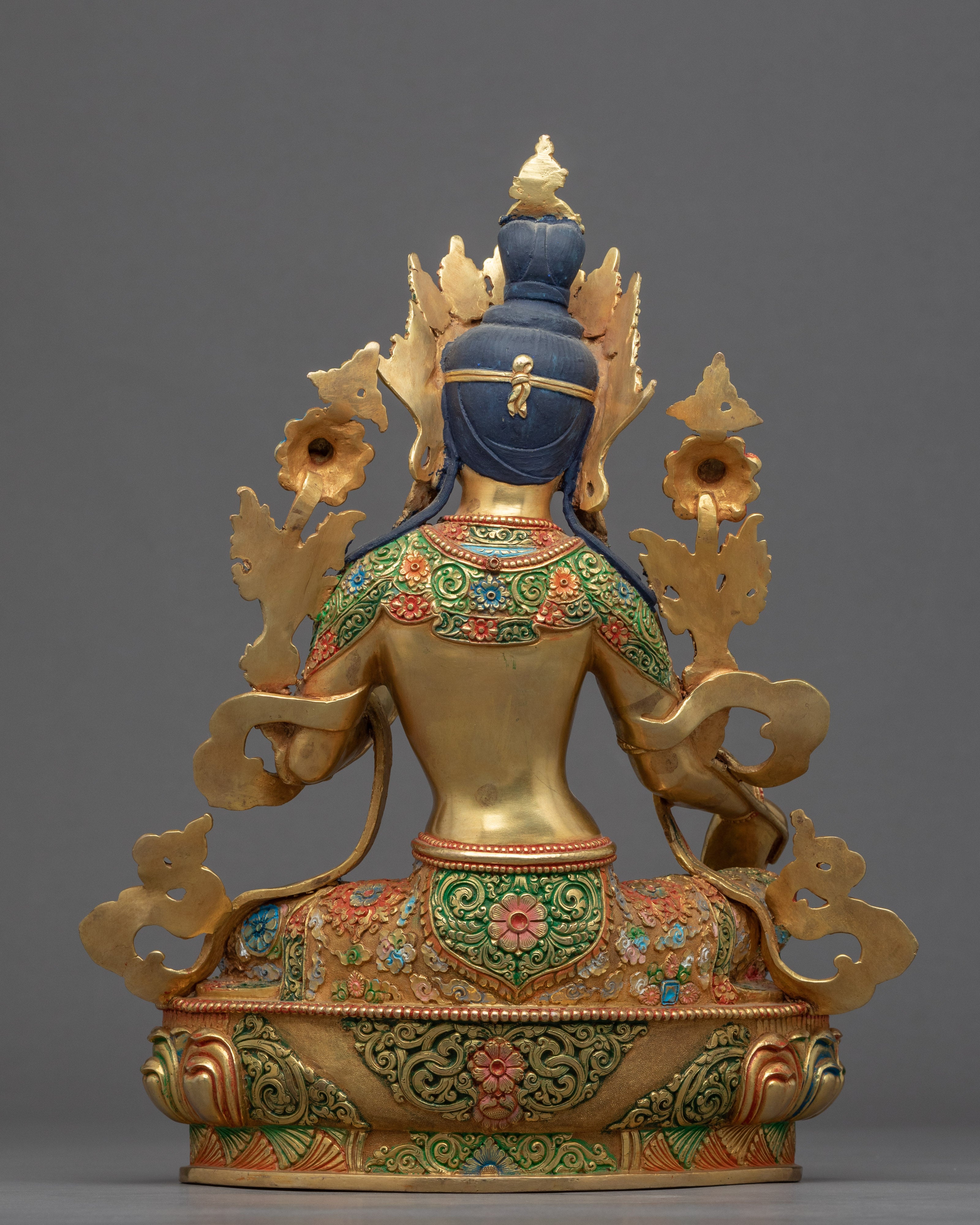 Traditional Green Tara Buddha Mantra Statue | Buddhist Art Of Mother Of Compassion
