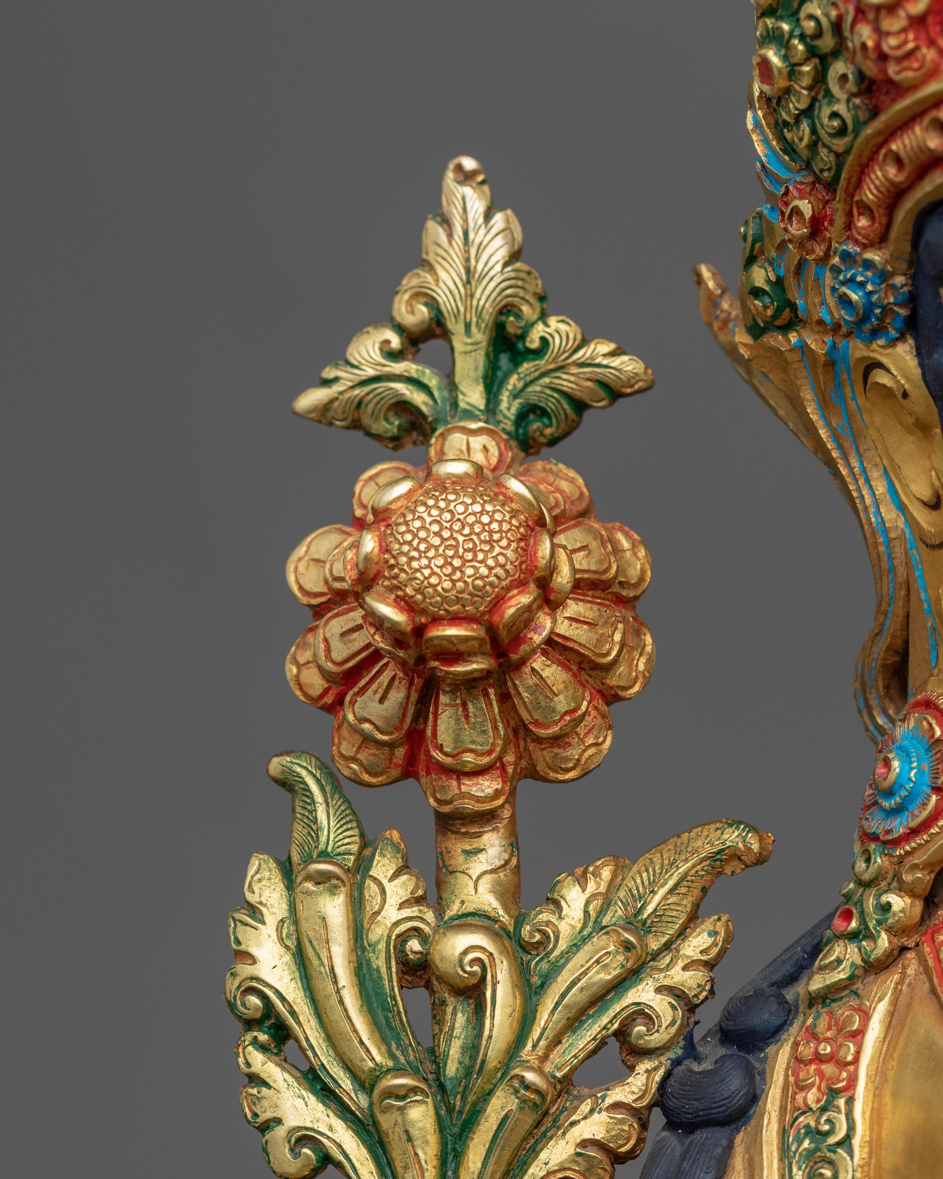 Traditional Green Tara Buddha Mantra Statue | Buddhist Art Of Mother Of Compassion