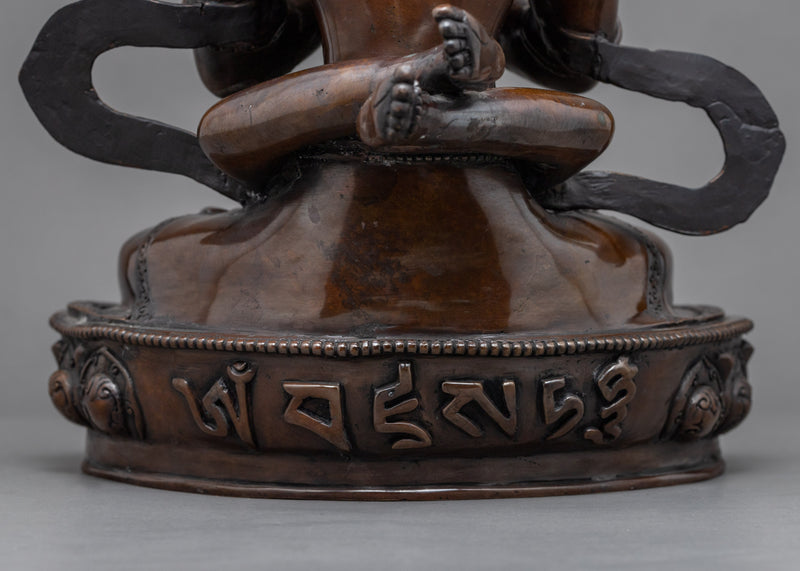 Oxidized Copper Statue Of Vajradhara and Consort |  Tibetan Buddha Sculpture For Mindfulness