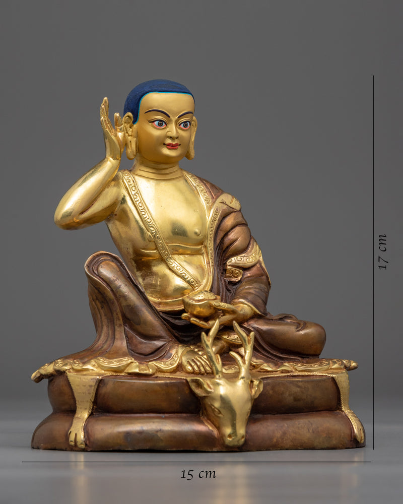 Milarepa Guru Yoga Statue | Traditionally Carved Buddhist Master Figurine