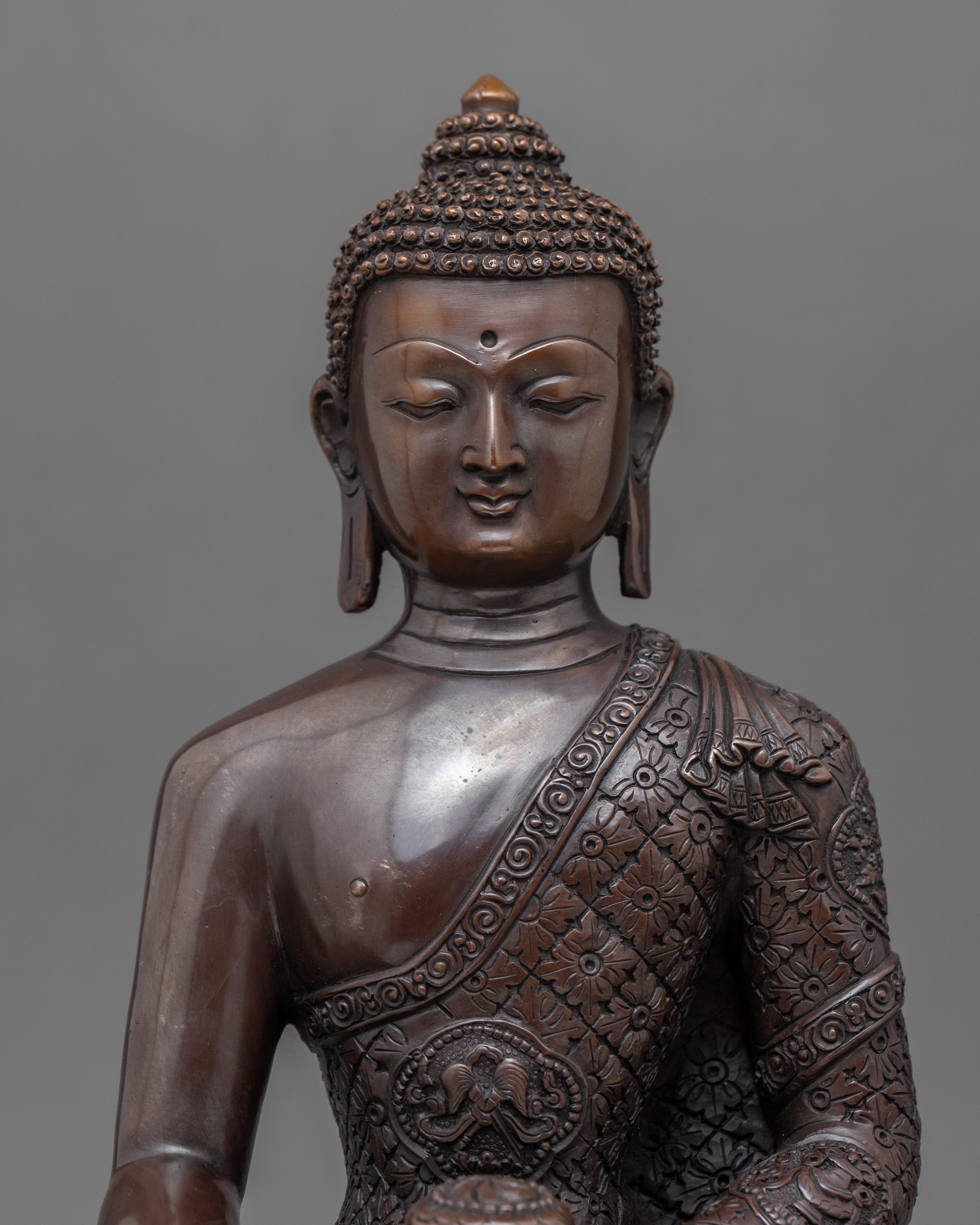 Shakyamuni Buddha Yard Statue | Traditional Buddhist Copper Art