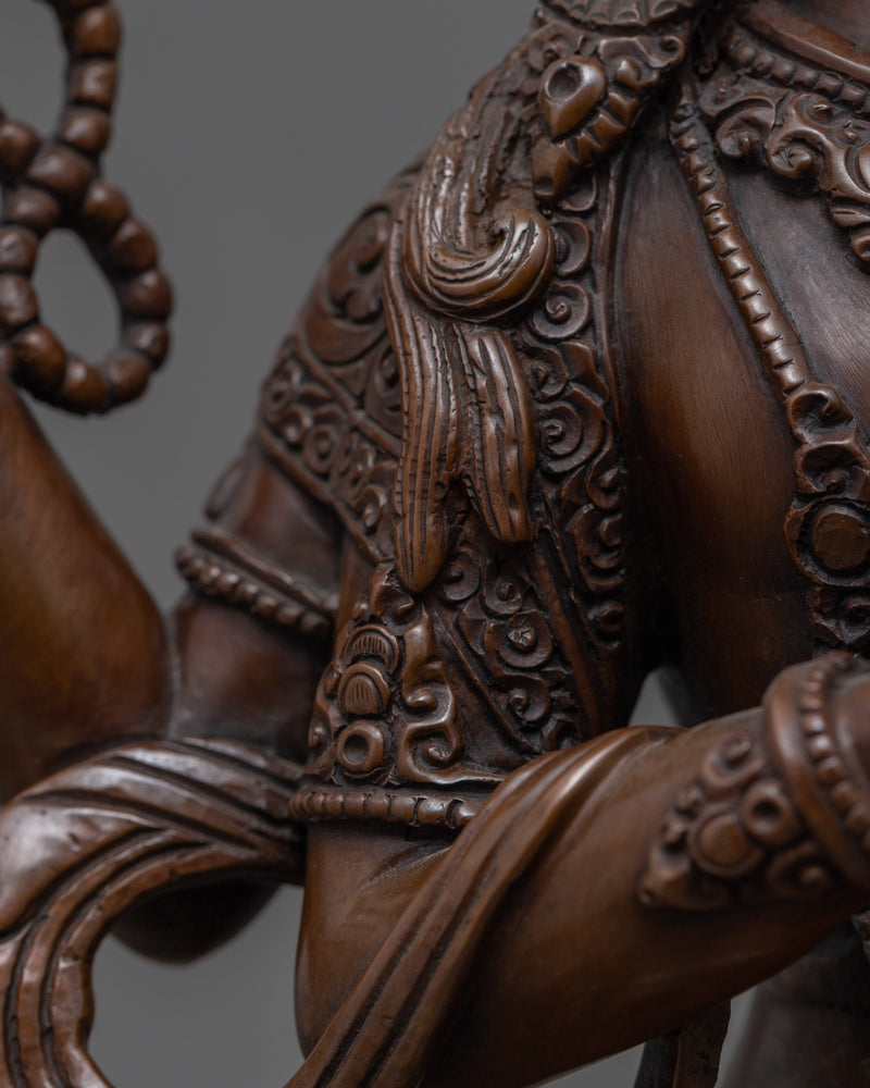Red Chenrezig Copper Body Statue | Tibetan Bodhisattva Scultpure
