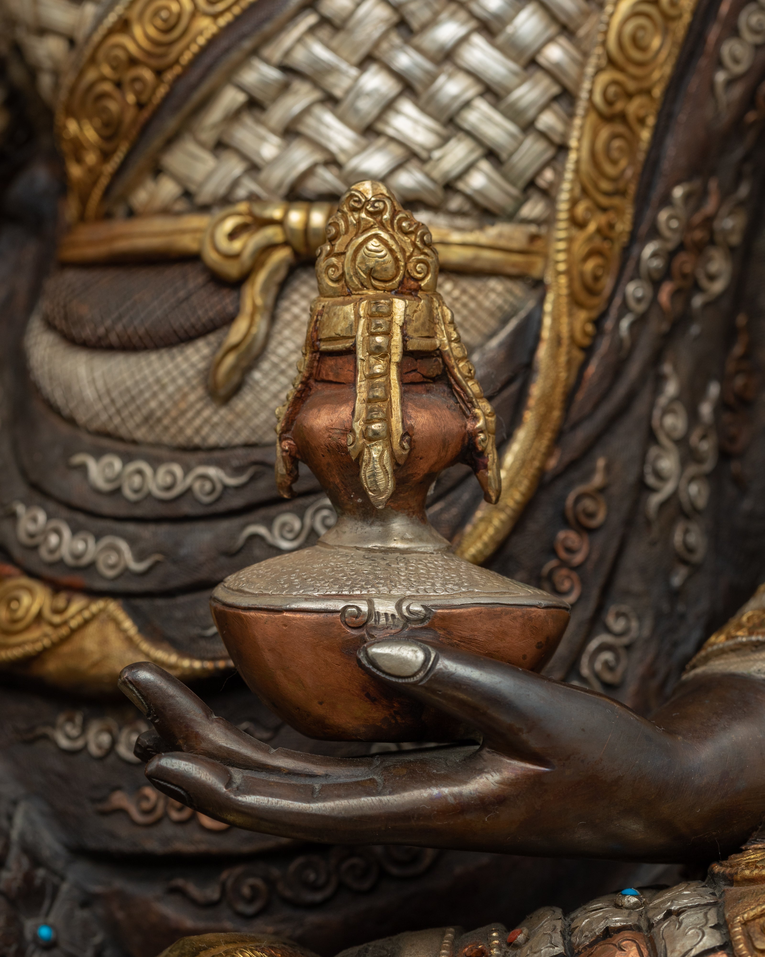 Guru Rinpoche Sadhana Practice Statue | Giant Buddhist Deity Figurine For Ritual