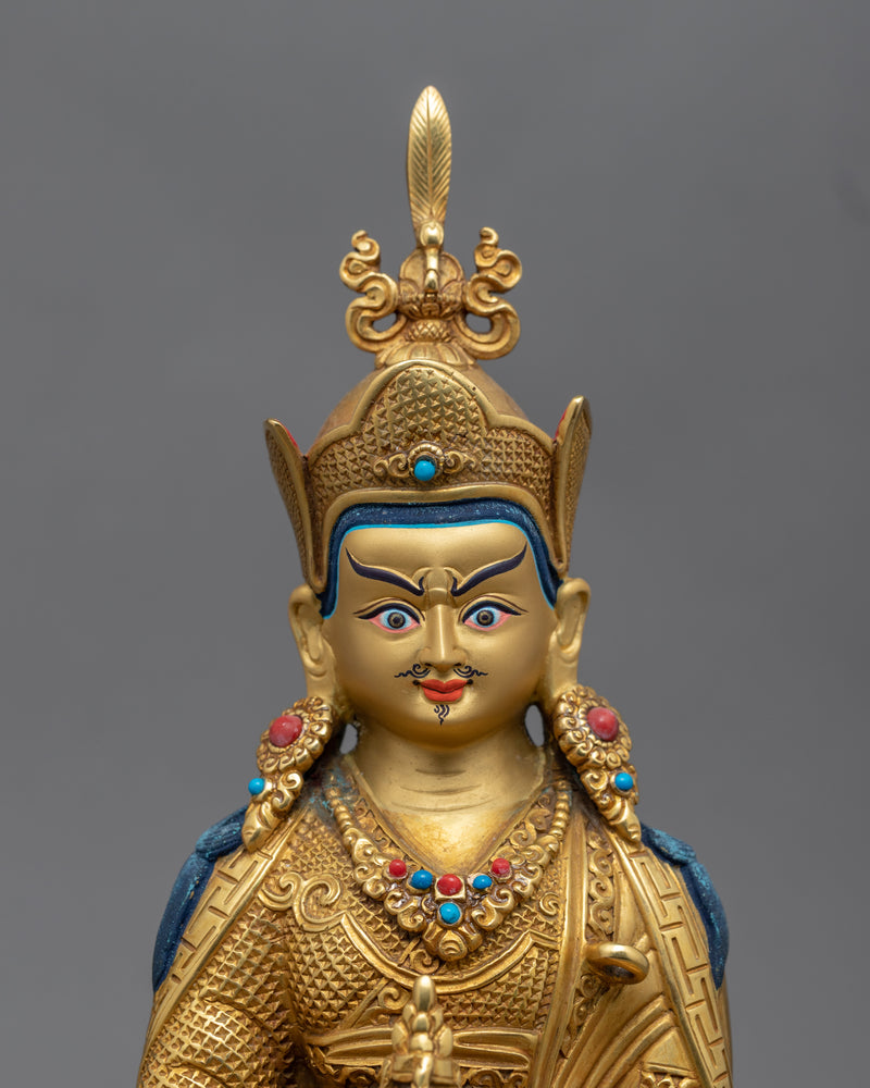 Wrathful Guru Rinpoche Mantra Practice Statue | Hand-Carved Buddhist Deity Sculpture