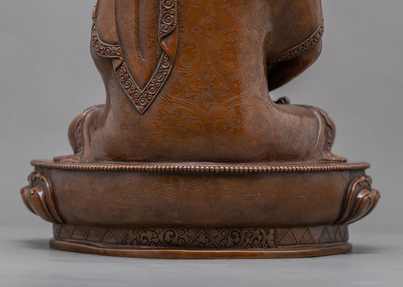 Amitabha The Buddha Of Infinite Light Sculpture | Oxidized Copper Artwork Of Buddhist Deity