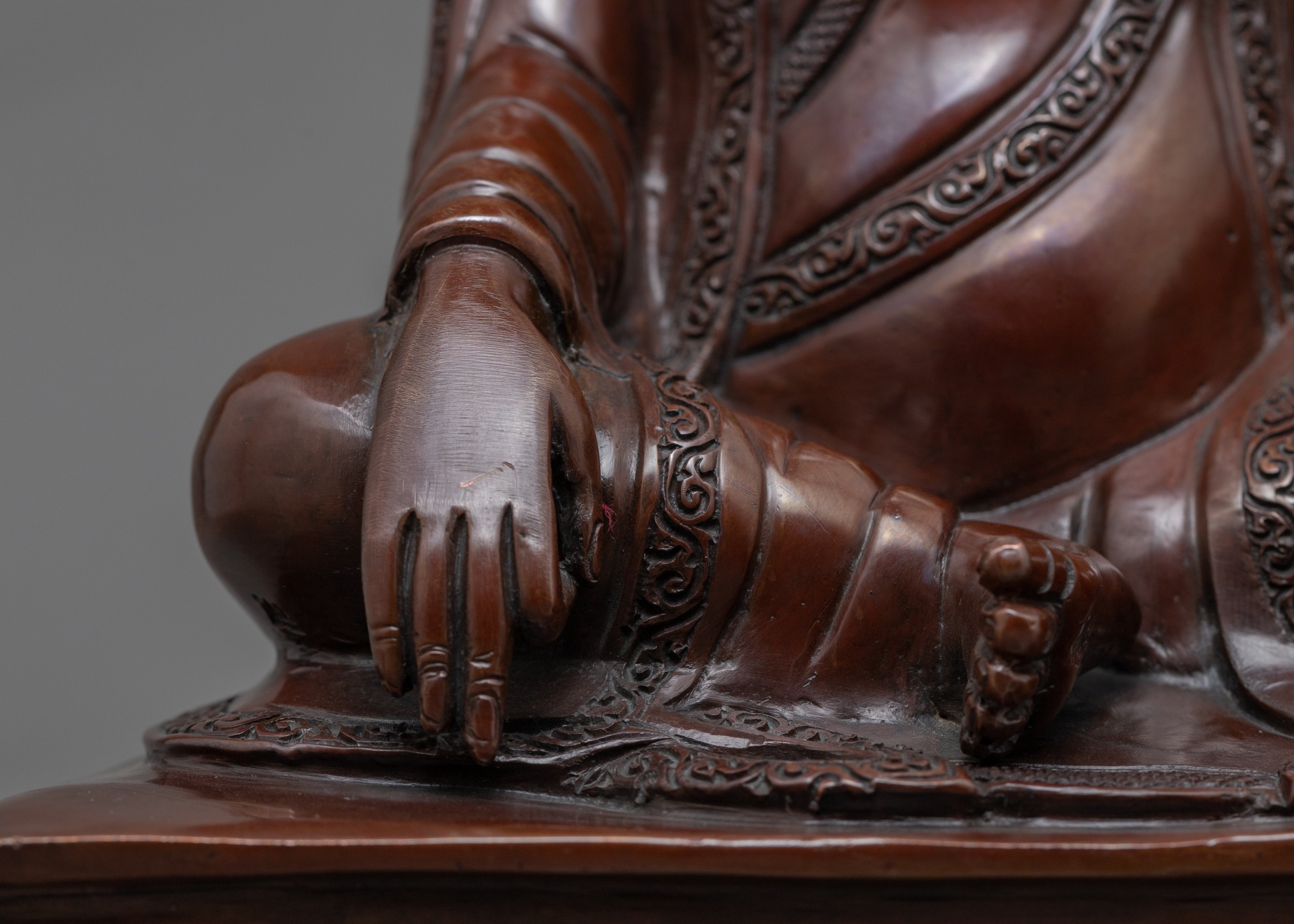 Oxidized Copper Body Marpha Nepal Statue | Historical Tibetan Buddhist Master