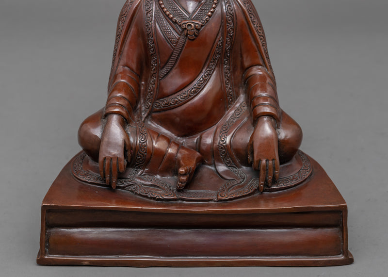 Oxidized Copper Body Marpha Nepal Statue | Historical Tibetan Buddhist Master