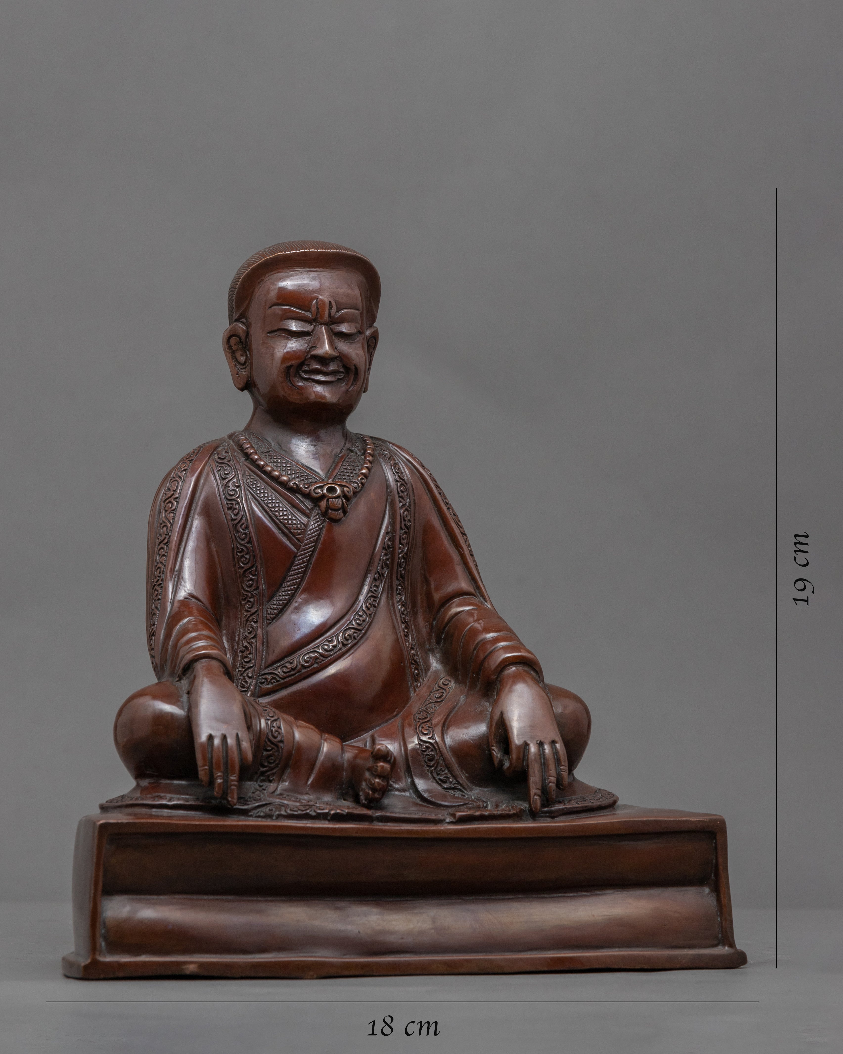 Oxidized Copper Body Marpha Nepal Statue | Historical Tibetan Buddhist Master