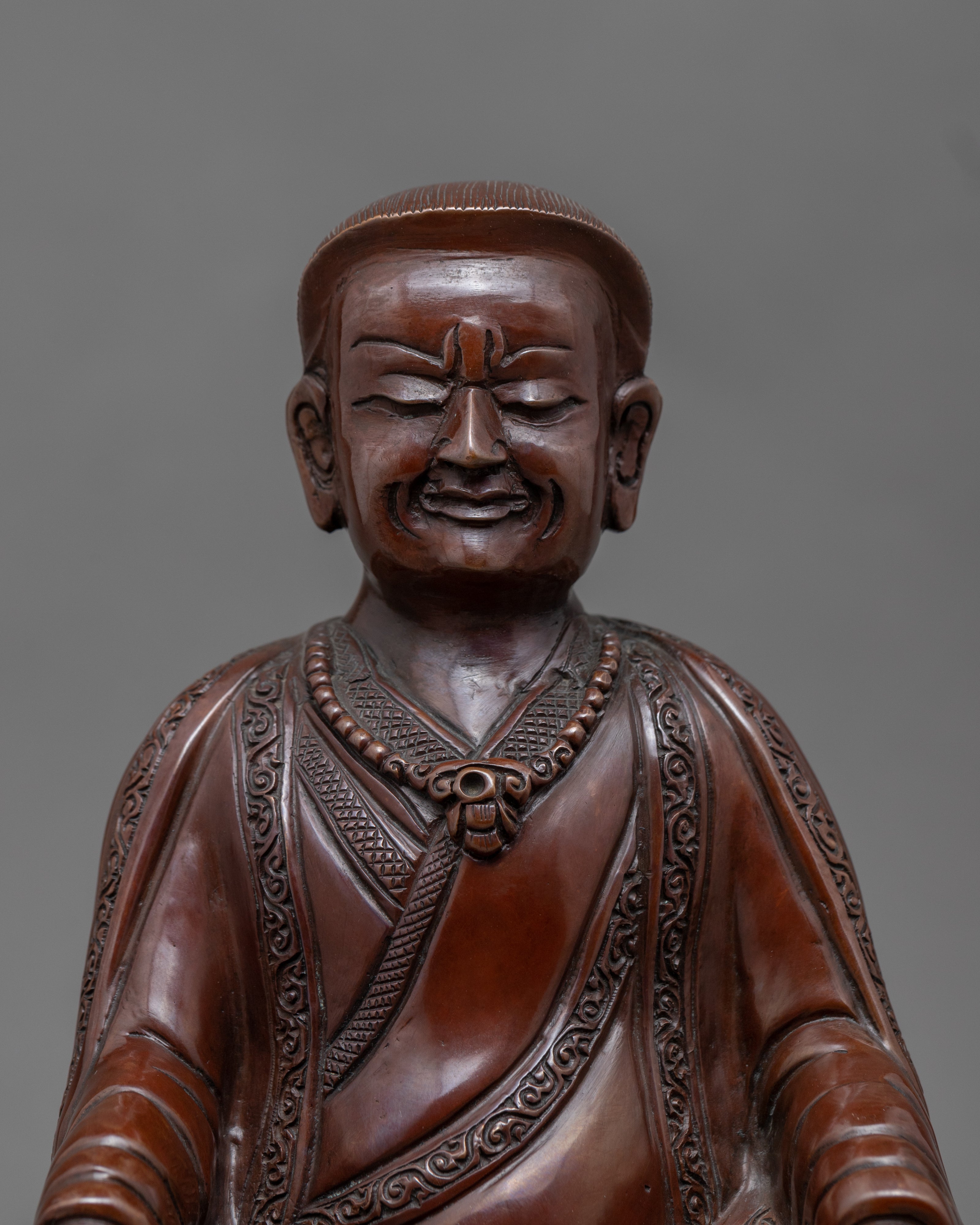 Oxidized Copper Body Marpha Nepal Statue | Historical Tibetan Buddhist Master