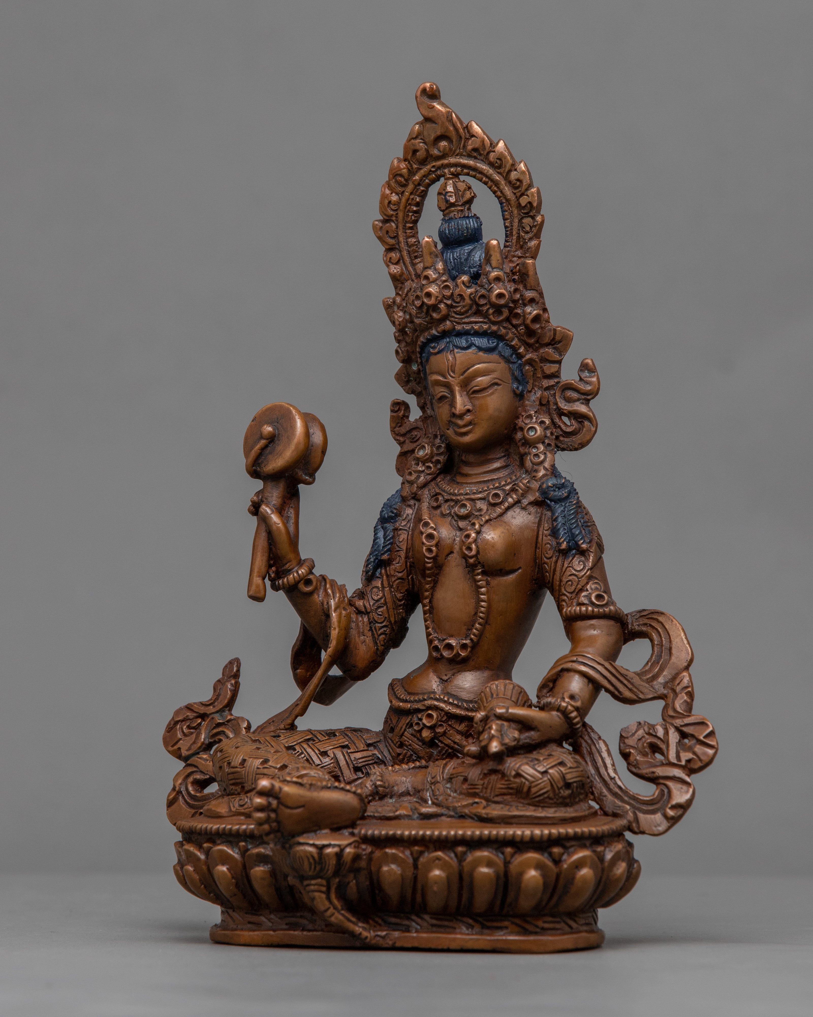 Copper Statue For Machig labdron Mantra Practice | Hand-Carved Buddhist Dakini Art