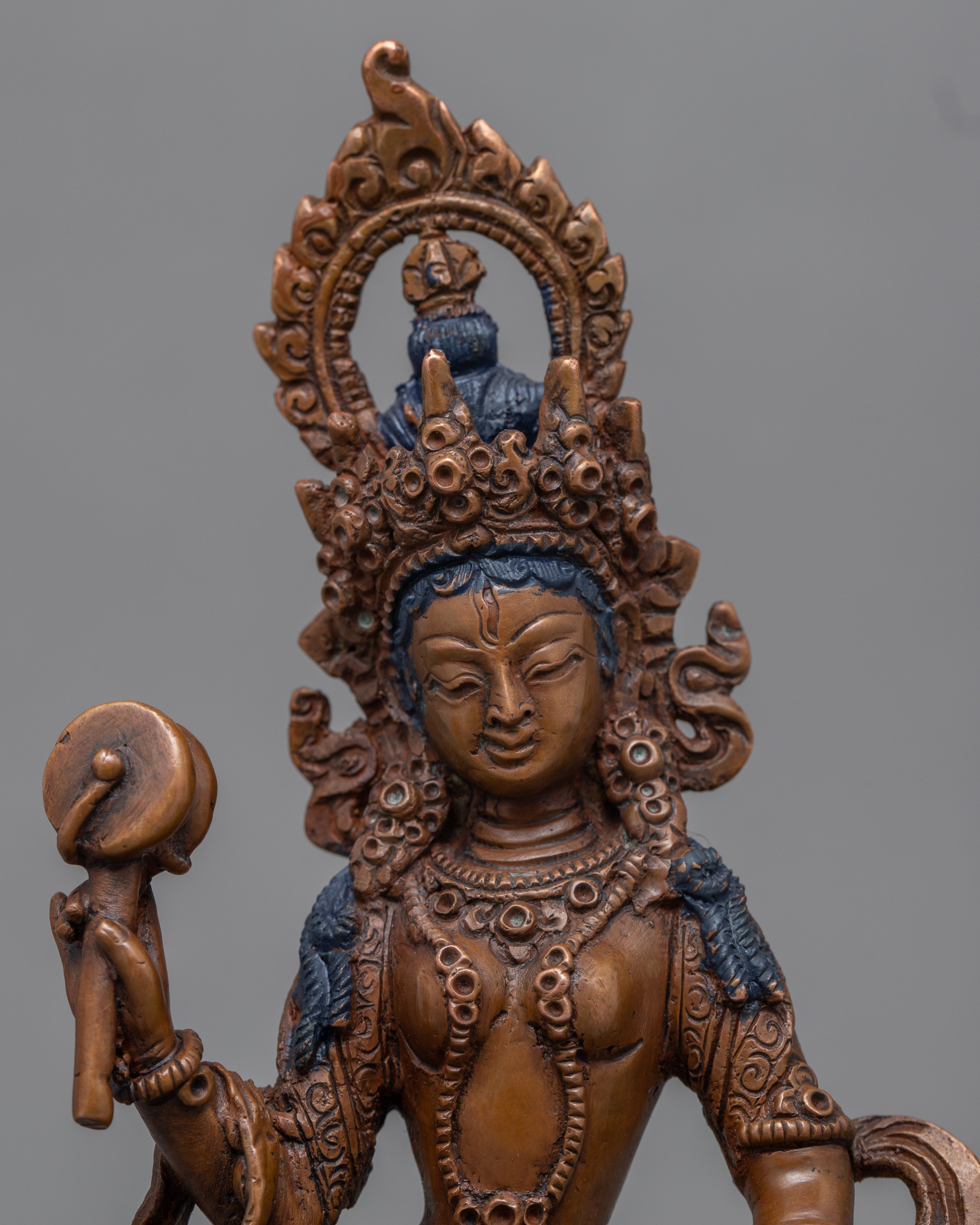 Copper Statue For Machig labdron Mantra Practice | Hand-Carved Buddhist Dakini Art