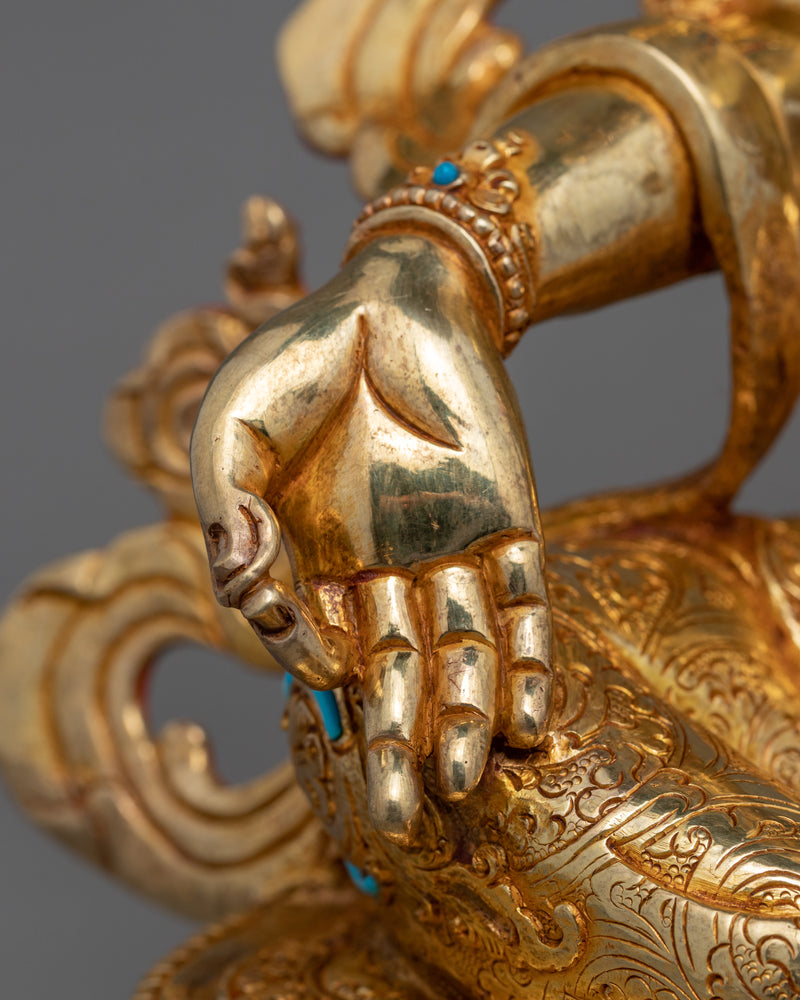 Gold Statue For Benefits Of Green Tara Mantra | 24K Gold Hand Carved Statue