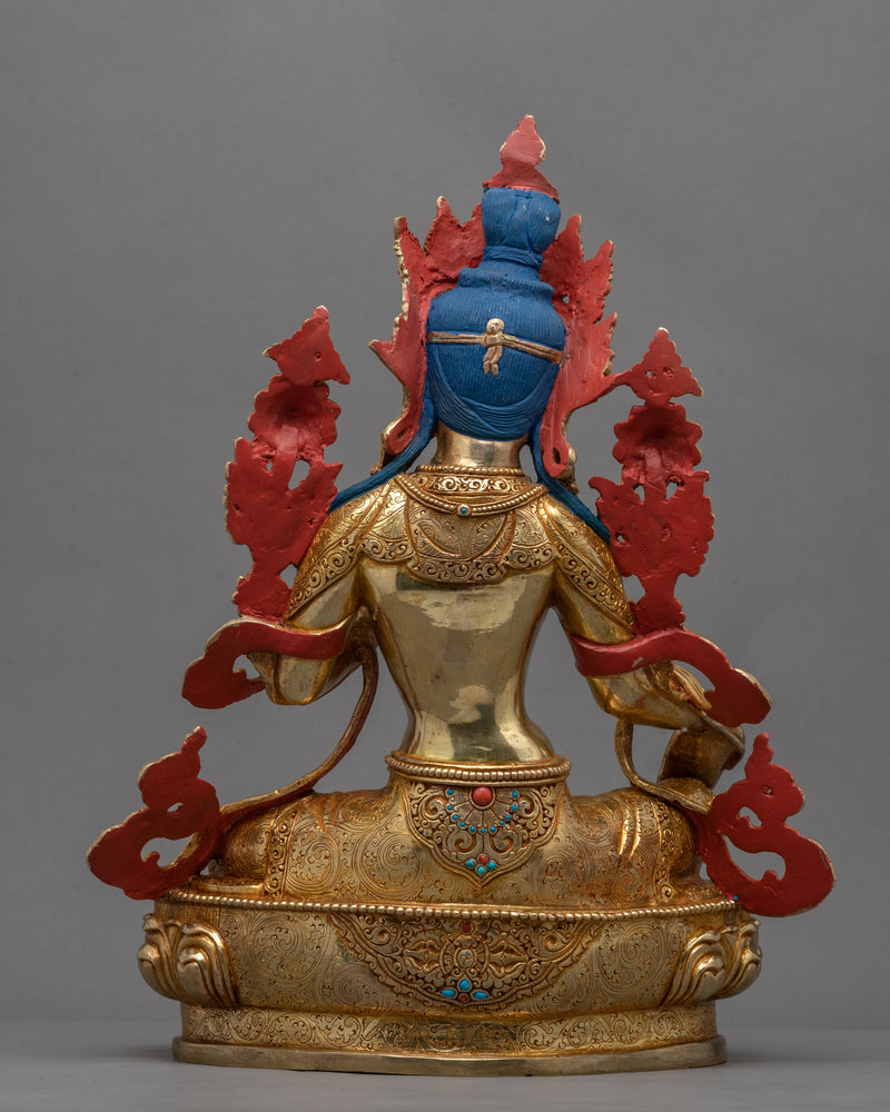 Gold Statue For Benefits Of Green Tara Mantra | 24K Gold Hand Carved Statue