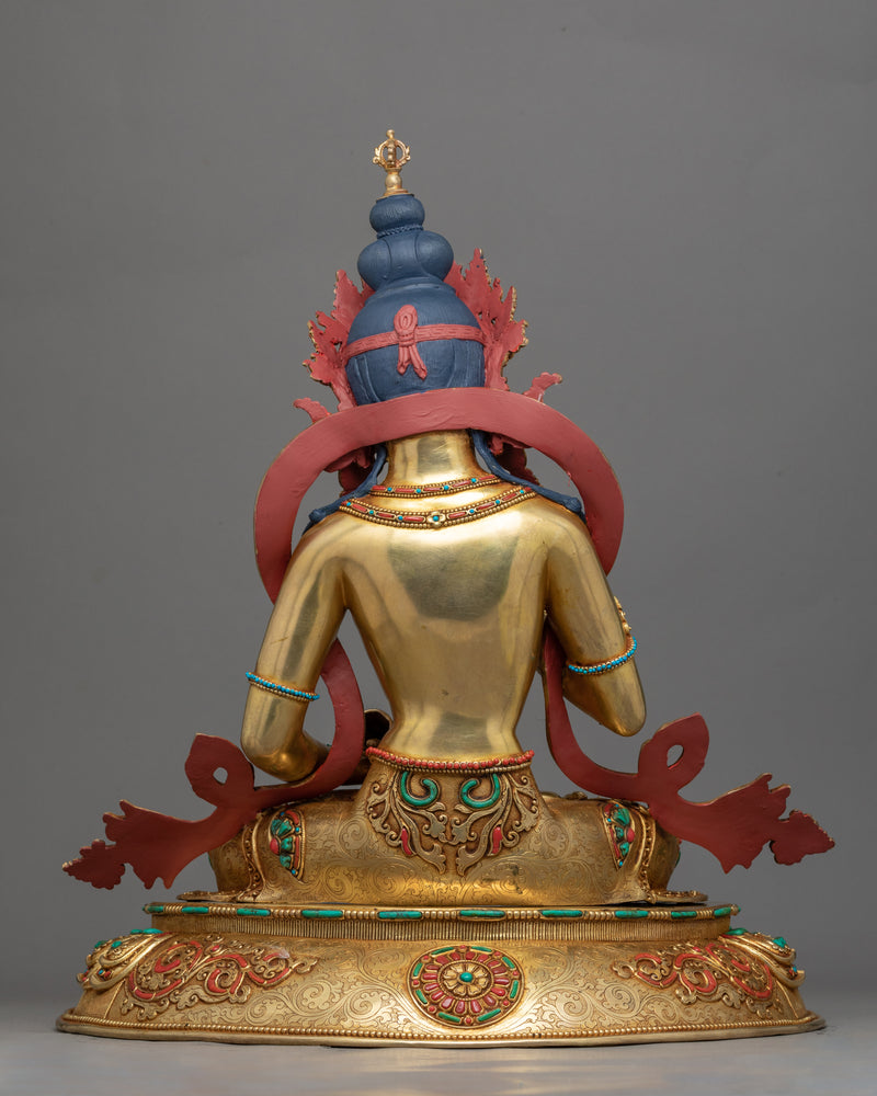 Large Gold Statue For Vajrasattva Visualization | 24K Gold Hand-Carved Statue