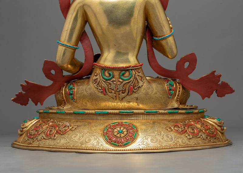 Large Gold Statue For Vajrasattva Visualization | 24K Gold Hand-Carved Statue