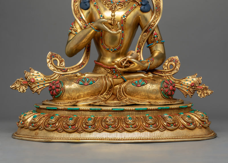 Large Gold Statue For Vajrasattva Visualization | 24K Gold Hand-Carved Statue