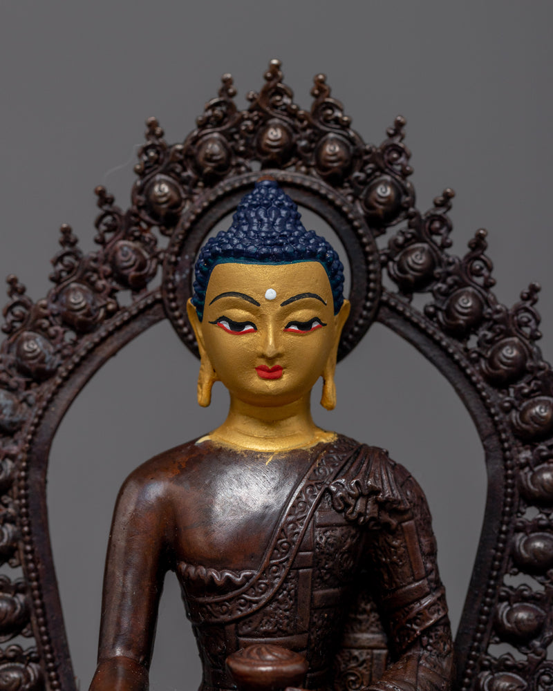 Five Dhyani Buddhas Sculpture | Gold Gilded 5 Dhyani Buddhas Statue Set