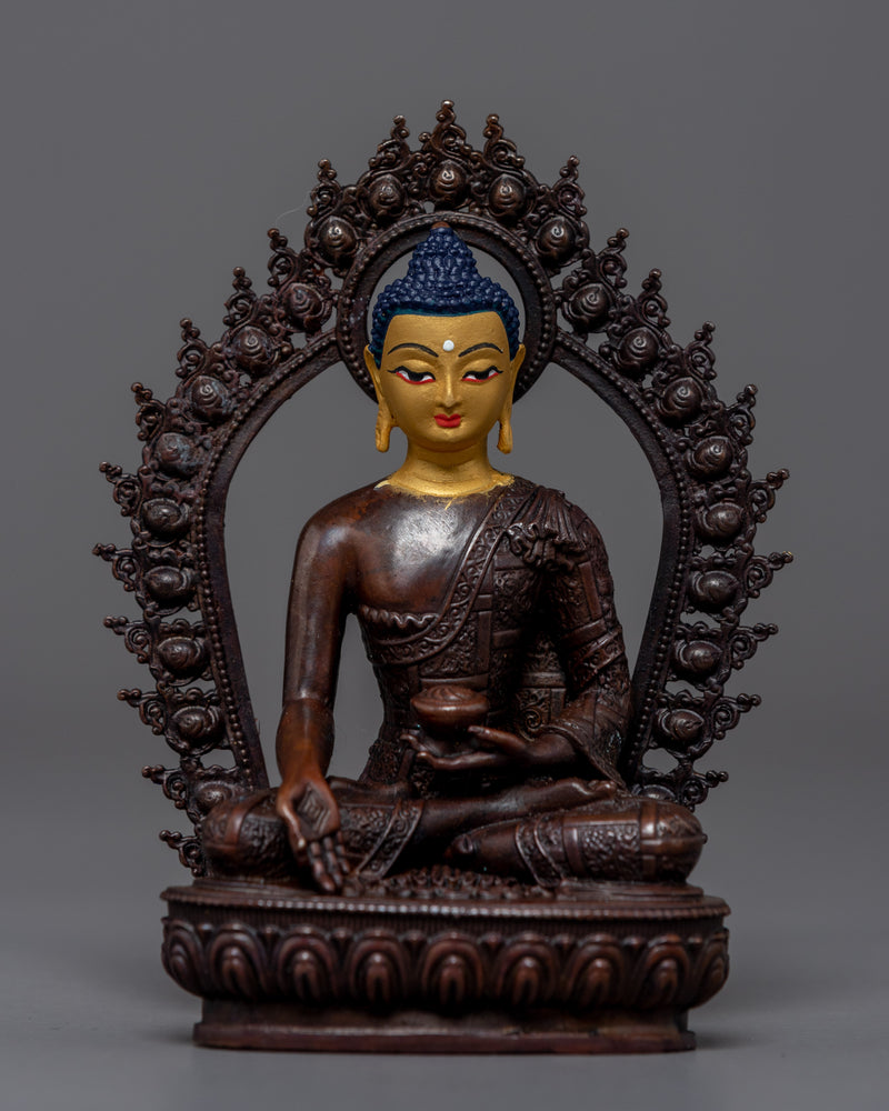 Five Dhyani Buddhas Sculpture | Gold Gilded 5 Dhyani Buddhas Statue Set