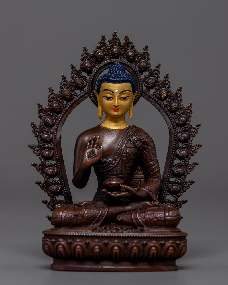 Five Dhyani Buddhas Sculpture | Gold Gilded 5 Dhyani Buddhas Statue Set