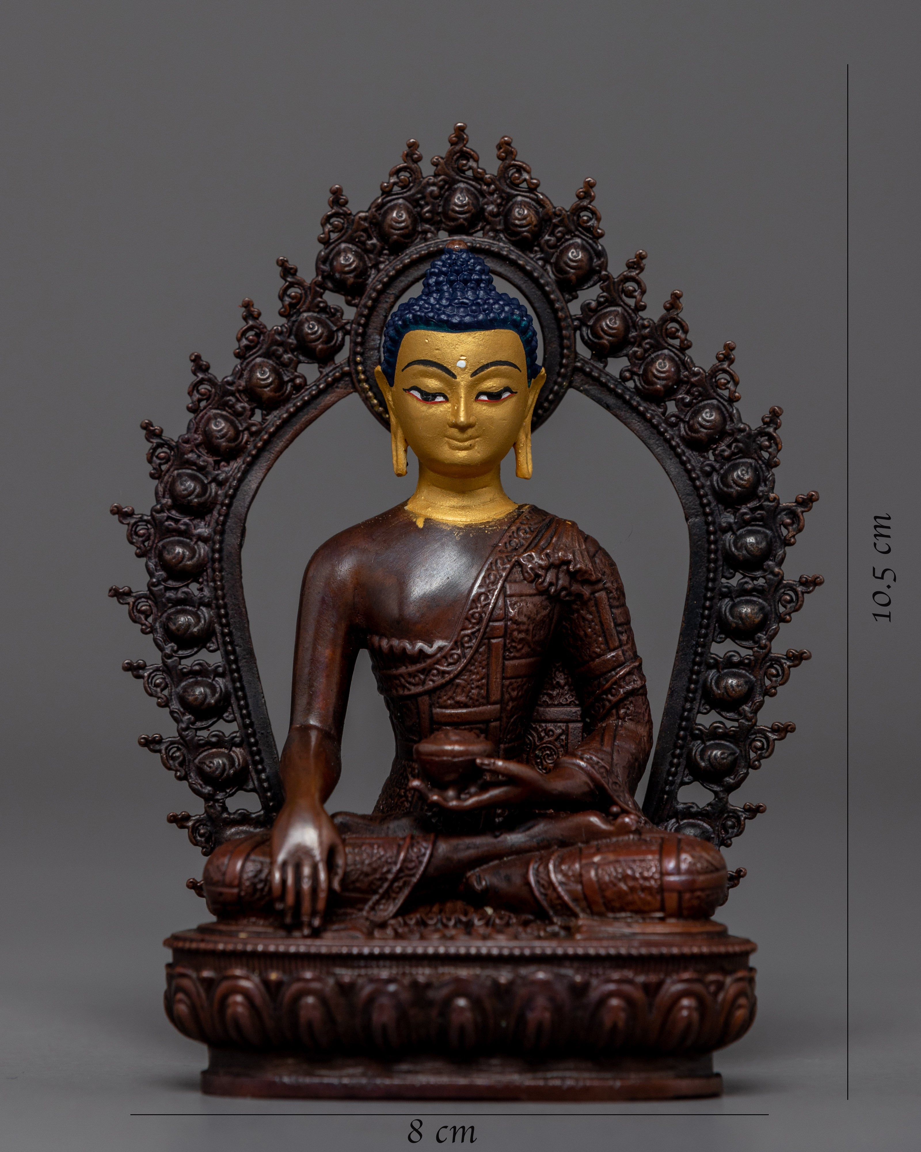 Five Dhyani Buddhas Sculpture | Gold Gilded 5 Dhyani Buddhas Statue Set