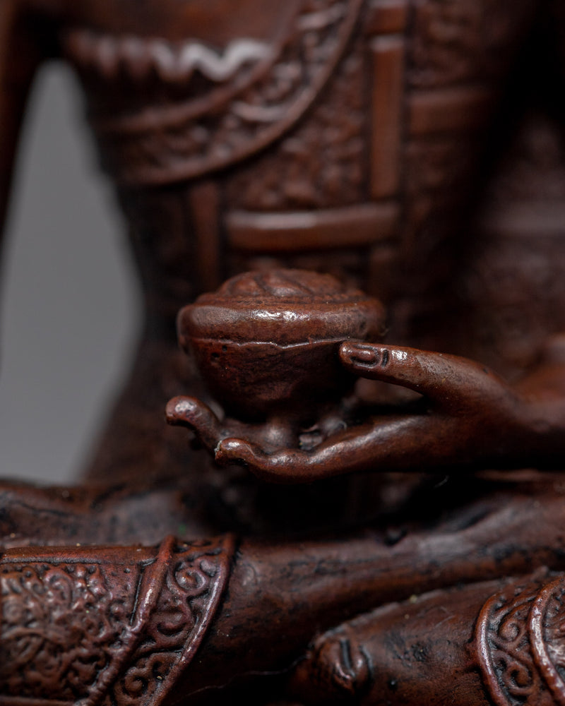 Five Dhyani Buddhas Sculpture | Gold Gilded 5 Dhyani Buddhas Statue Set