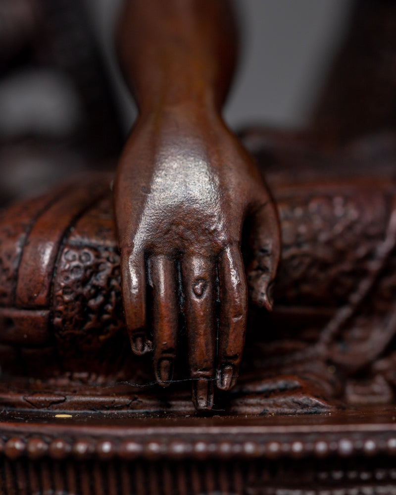 Five Dhyani Buddhas Sculpture | Gold Gilded 5 Dhyani Buddhas Statue Set