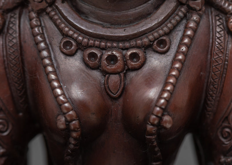 Naga Kanya Goddess Statue | Oxidized Copper Artwork Of Buddhist Deity