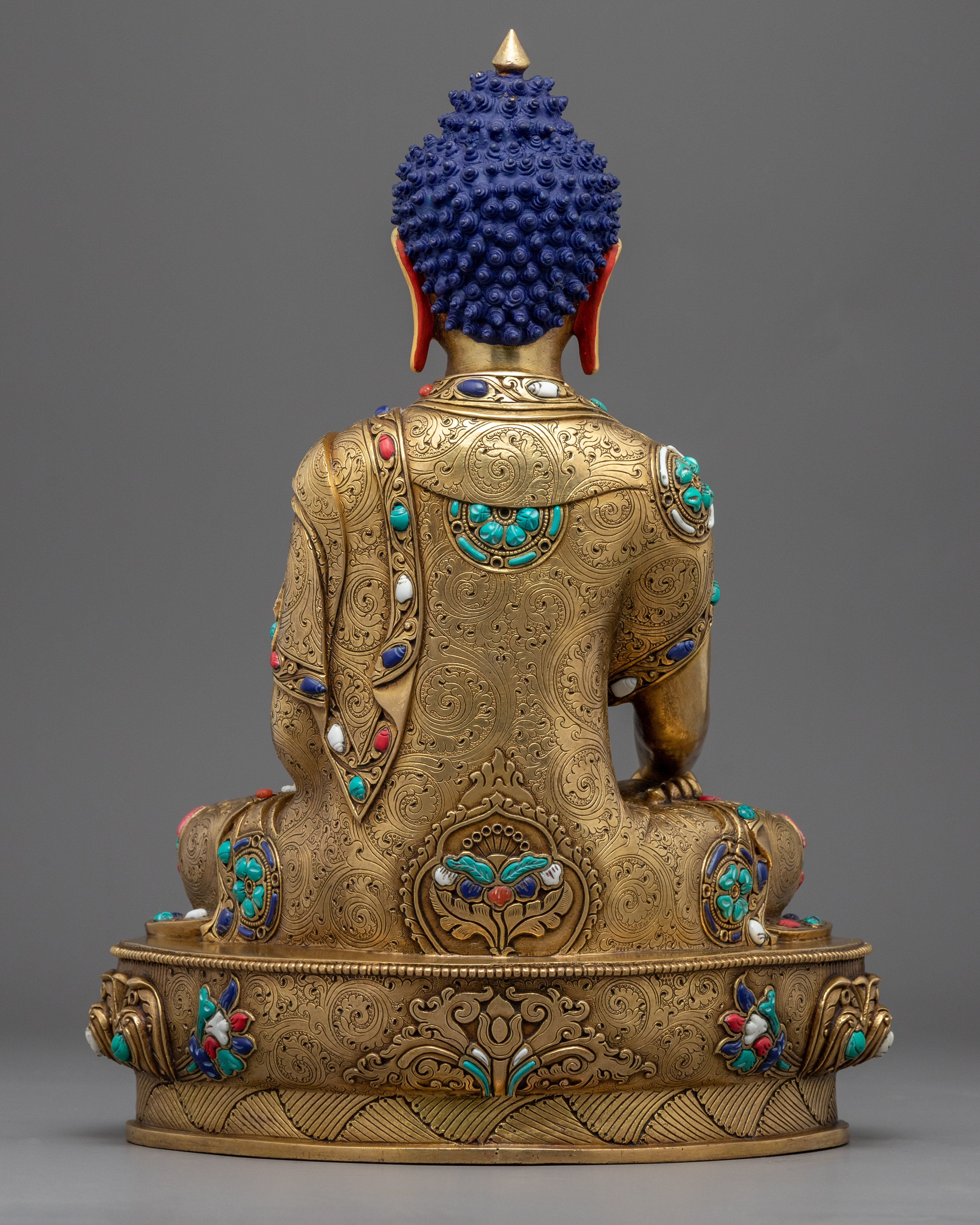 Shakyamuni Buddha Statue Indoor Practice | Gold-Gilded Buddhist Traditional Sculpture