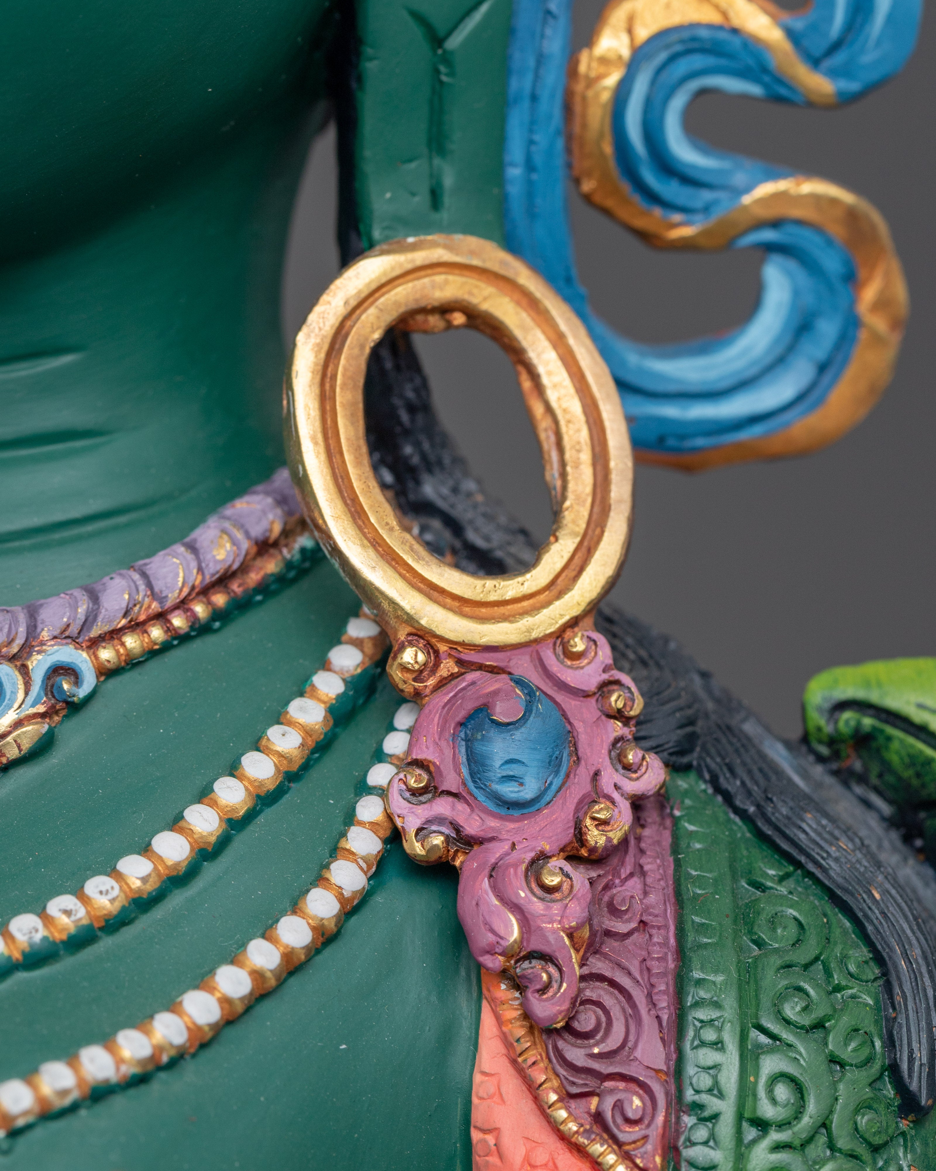 Tibetan Goddess Green Tara Statue | Female Buddhist Deity Statue For Prayer