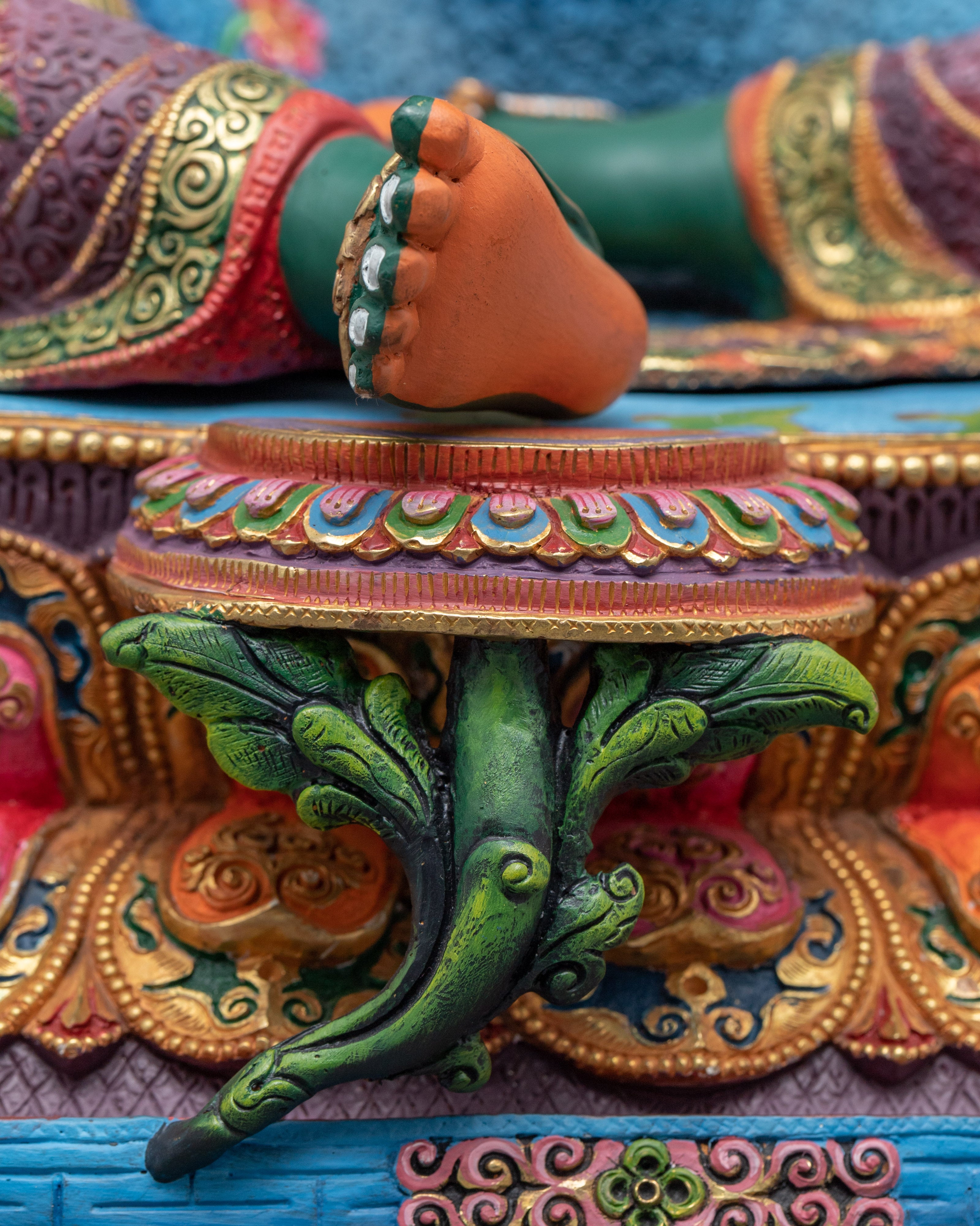 Tibetan Goddess Green Tara Statue | Female Buddhist Deity Statue For Prayer