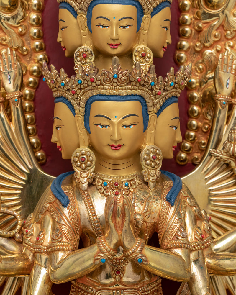 Tibetan Bodhisattva Chenrezig 1000 Arms Statue | Avalokiteshvara The Bodhisattva Of Compassion