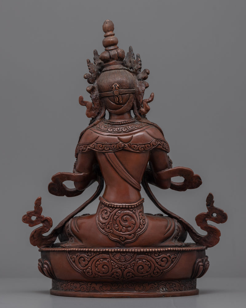 Traditionally Hand-Carved Vajradhara Mudra Practice Statue | Traditional Buddhist Art